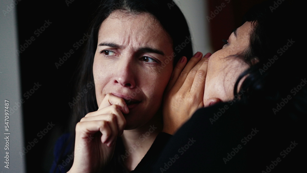 Woman reaction to SURPRISE to gossip news by female friend whispering SECRET with SHOCK. Person revealing unbelievable NEWS Woman reaction to SURPRISE to gossip news by female friend whispering SECRET with SHOCK. Person revealing unbelievable NEWS