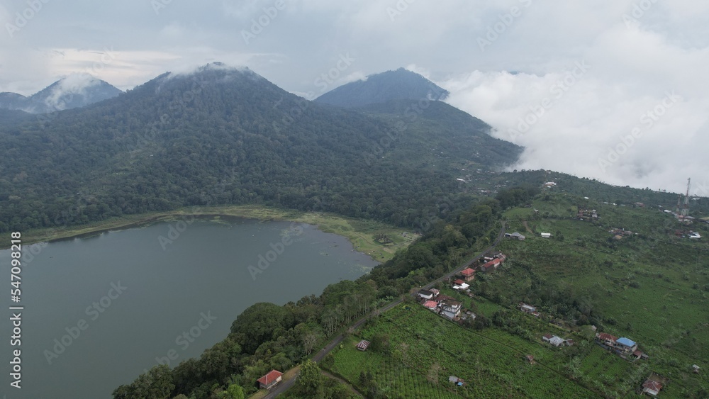 Bali, Indonesia - November 12, 2022: The Scenery of Munduk area at North Bali