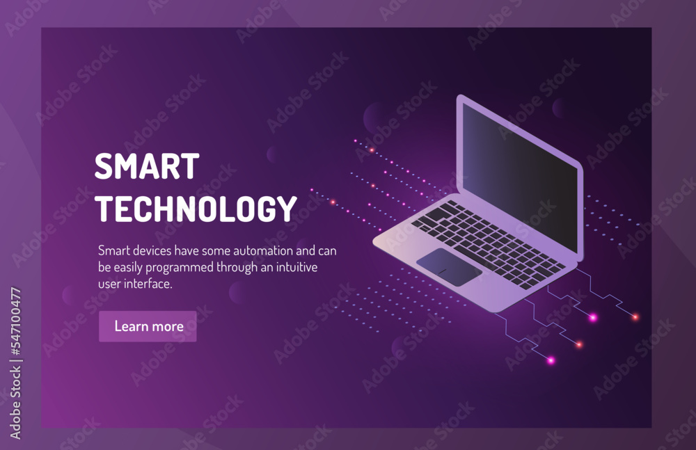 Smart technology. Isometric laptop Smart technology. Isometric laptop