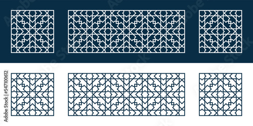 Template or stencil Islamic pattern for laser cutting or paper cut. Vector illustration.