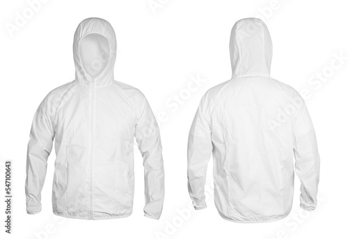 Ultra Light Rainproof Windbreaker Jacket isolated on white background with clipping path photo