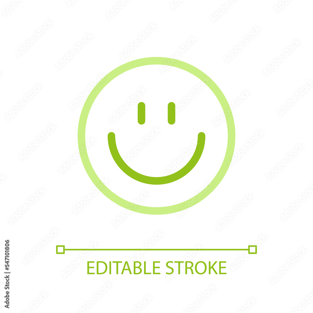 Smiling emoji pixel perfect color linear ui icon. Feelings expression ...