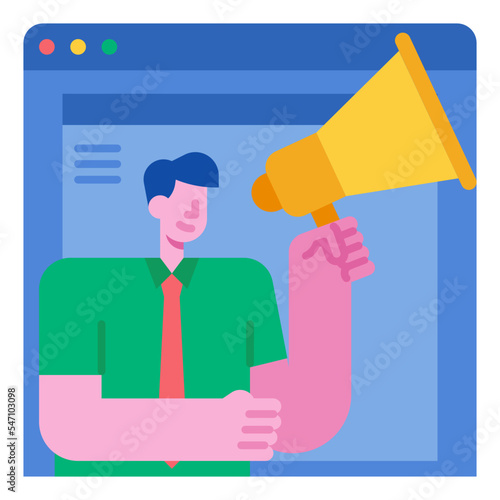 online marketer flat icon