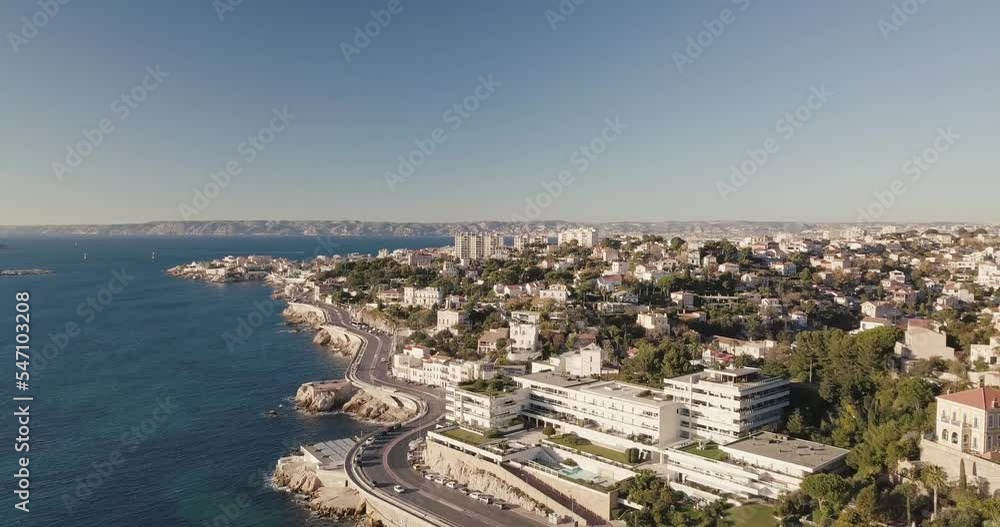 Marseille France, la Corniche Kennedy vue aérienne Marseille France, la Corniche Kennedy vue aérienne