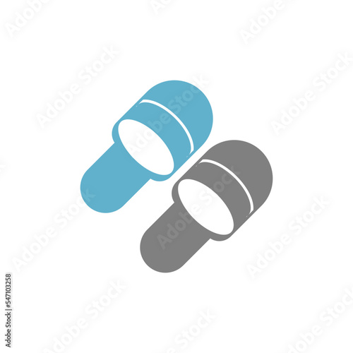 Pair of slippers isolated on the white background.