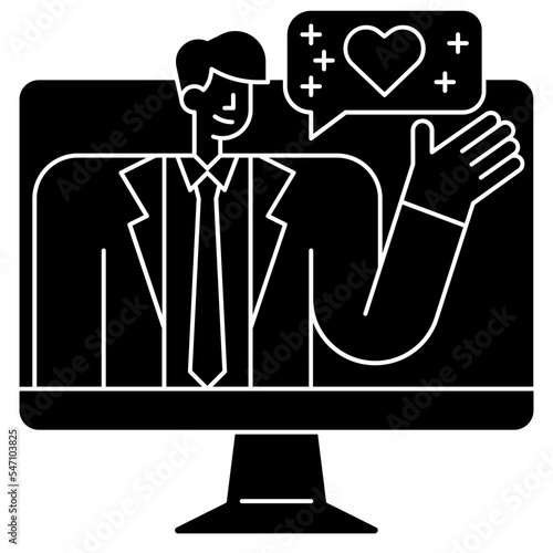 life coaching glyph icon