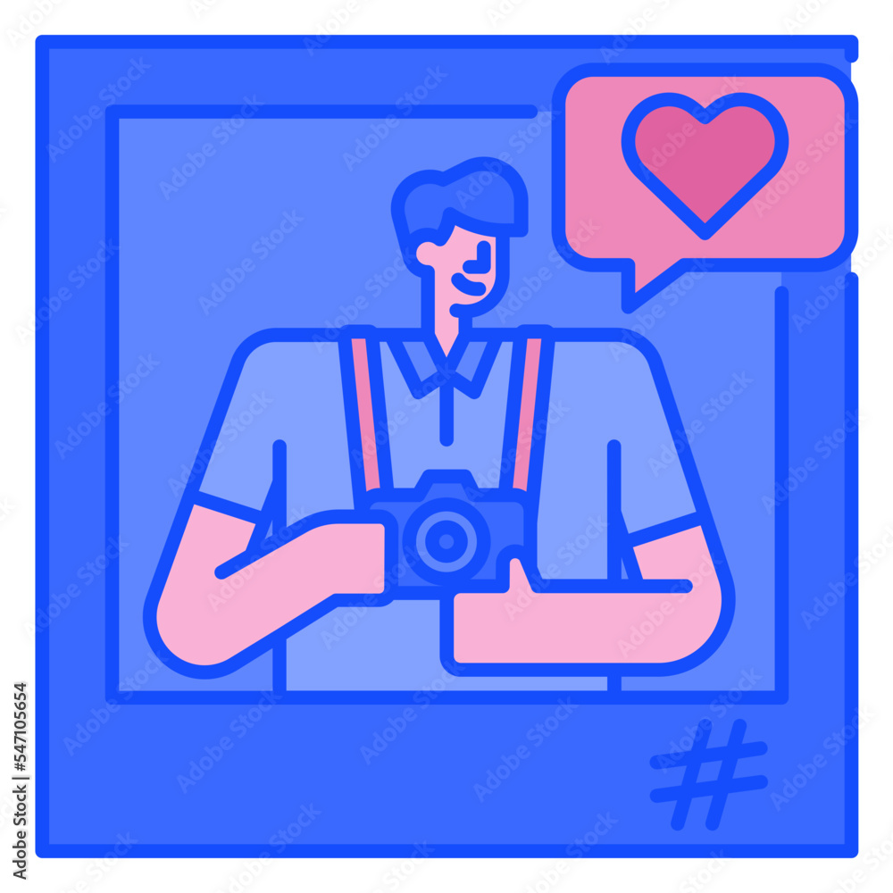 influencer blue line icon influencer blue line icon