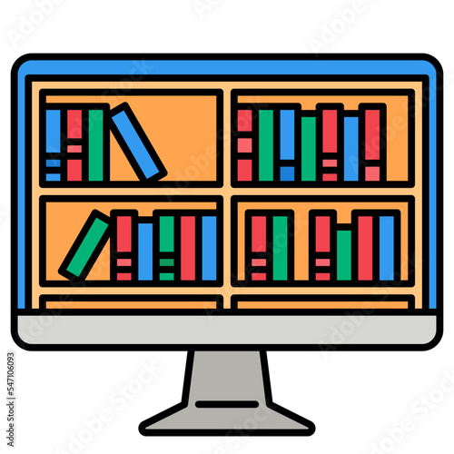 digital library line icon