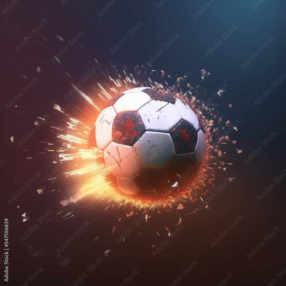 Fototapeta premium Exploding soccer ball