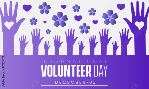 Vector illustration design concept of International Volunteer Day observed on December 5