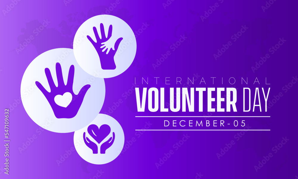 Obraz premium Vector illustration design concept of International Volunteer Day observed on December 5
