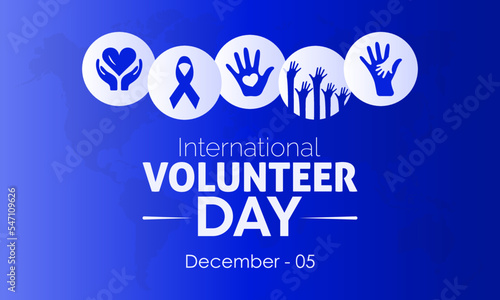 Vector illustration design concept of International Volunteer Day observed on December 5