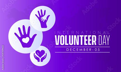 Vector illustration design concept of International Volunteer Day observed on December 5