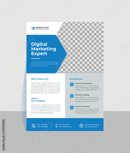 Corporate digital marketing flyer template