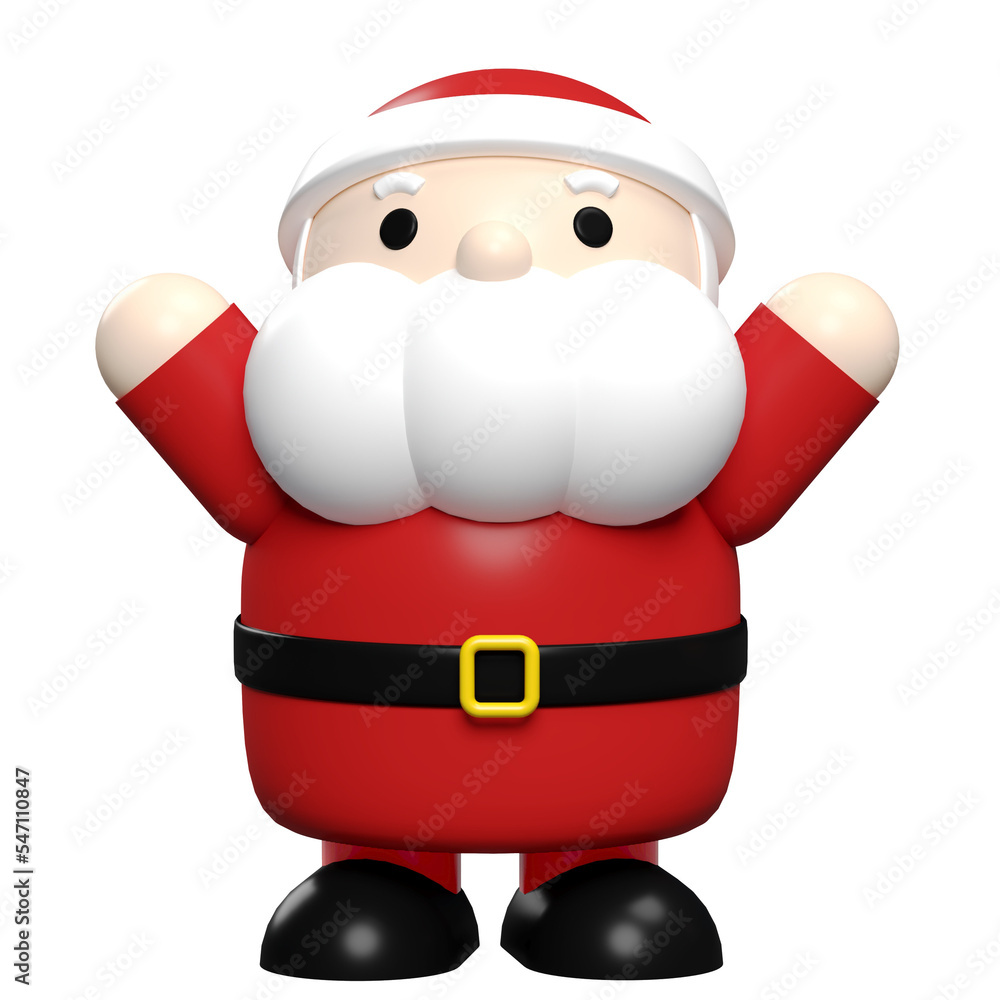 3D Santa Claus rendering for Christmas Santa character model 3D Santa Claus rendering for Christmas Santa character model