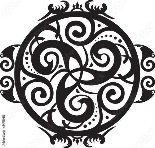 Symbole celtique - Nœud celtique et cercle du Triskelion - Trinité - Géométrie sacrée - Énergie - Roue