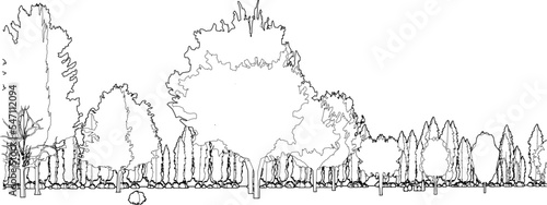3D illustration of park view