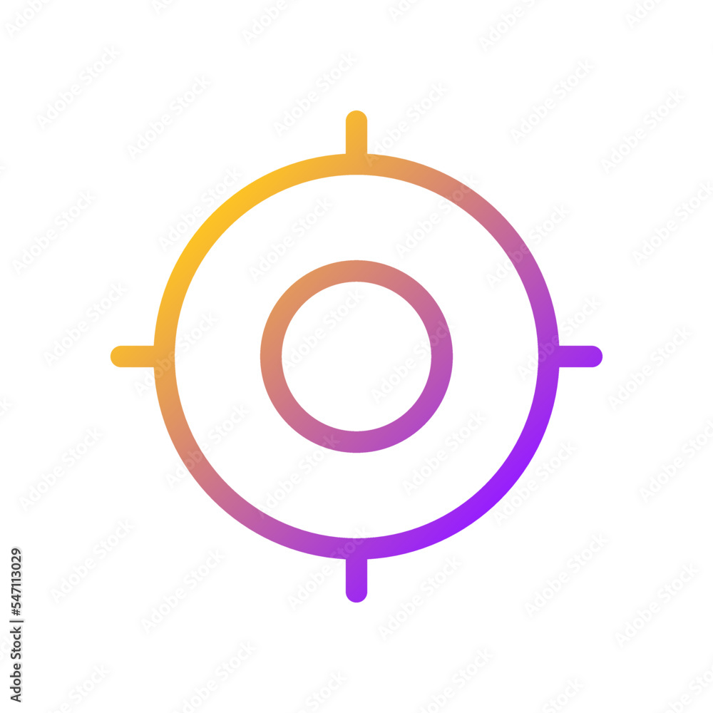Target pixel perfect gradient linear ui icon. Focus on chosen goal. Adjusting objective. Marketing tool. Line color user interface symbol. Modern style pictogram. Vector isolated outline illustration Target pixel perfect gradient linear ui icon. Focus on chosen goal. Adjusting objective. Marketing tool. Line color user interface symbol. Modern style pictogram. Vector isolated outline illustration