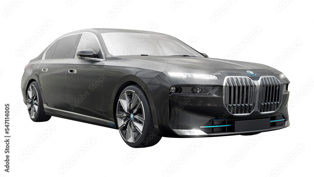 Berlin. Germany. November 17, 2022. BMW i7 2023. Black premium electric ...