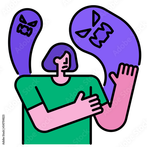 hallucination line icon