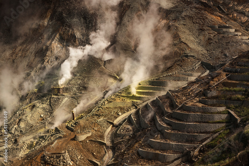 The volcanic cauldron of Owakudani, Hakone photo