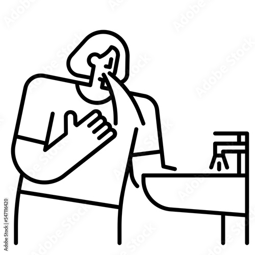 bulimia nervosa line icon