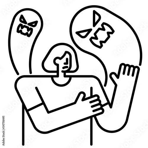 hallucination line icon