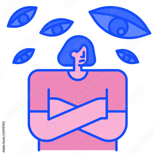 paranoia blue line icon