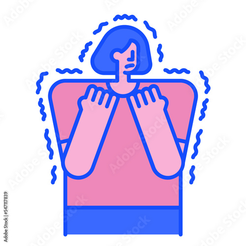 phobia blue line icon