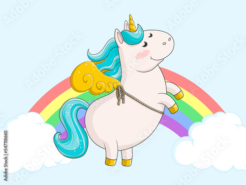 Fliegendes Comic Einhorn