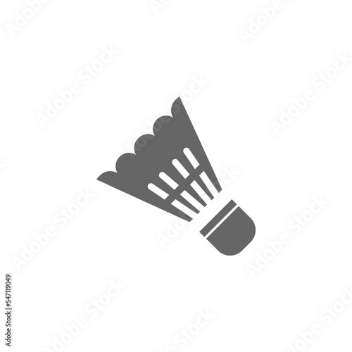 Gray shuttlecock isolated on the white background. Badminton game icon.