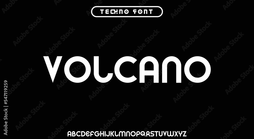 VOLCANO, a modern minimalist clean alphabet font. lowercase bold typography vector illustration design