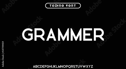 GRAMMER, a modern minimalist clean alphabet font. lowercase bold typography vector illustration design