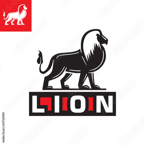 simple lion logo  silhouette of big predator vecto illustrations