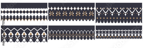Set of six style decorative seamless border patterns in soft, elegance colors. Eps 10
