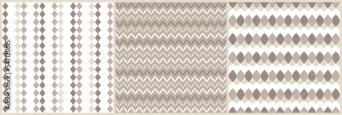 Set of geometric seamless patterns. Vector backgrounds with minimal labels and soft colors. Abstract line ornament textures for for print, decor, package, textile. Eps 10