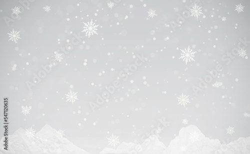 Snow gray background. Christmas snowy winter design. Blurred background © K.PND4289