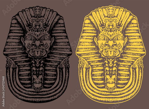 pharaoh egypt symbol hand draw illustration