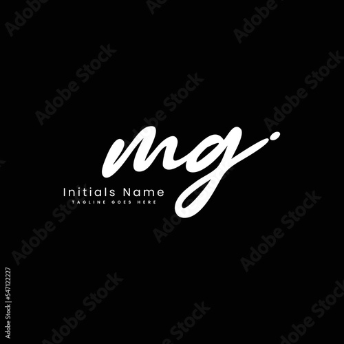 M G MG Initial letter handwritten and signature vector image, modern style in joining template logo