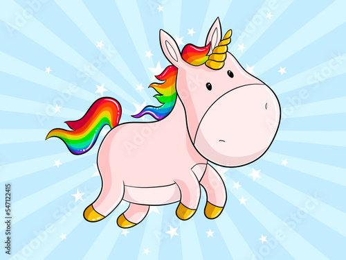Regenbogen Comic Einhorn
