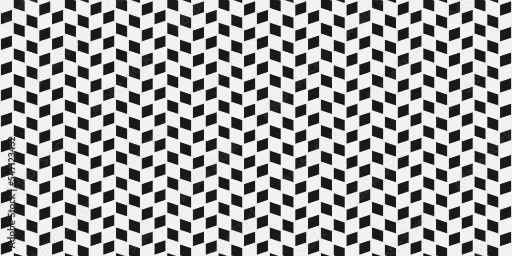 Checkerboard pattern with black diagonal squares that do not touch each other. For print and stylish decor, seamless pattern and textures.