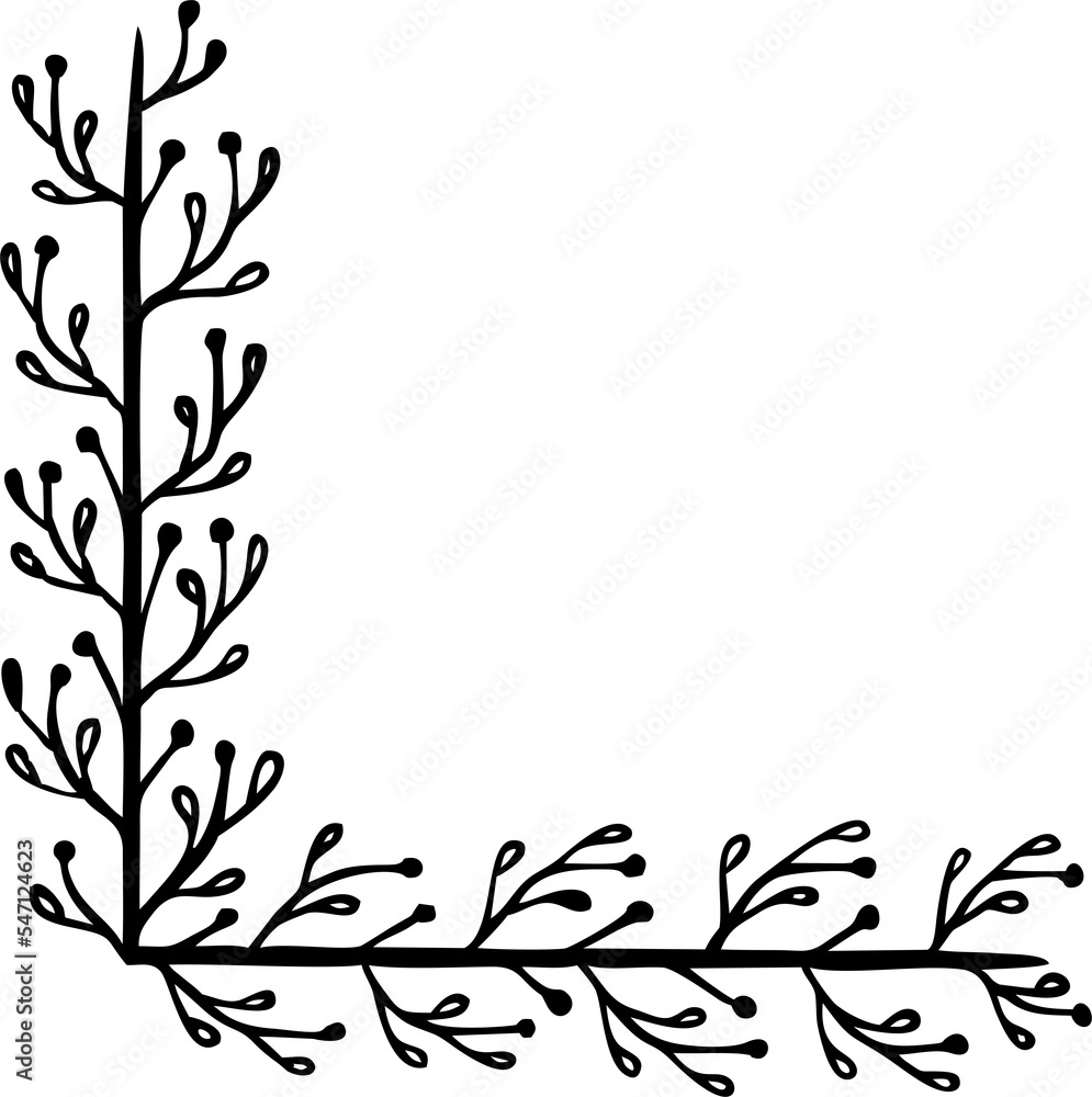 Corner frame drawn in doodle style isolated on a white background A set of frames hand draw Vector illustration Corner frame drawn in doodle style isolated on a white background A set of frames hand draw Vector illustration