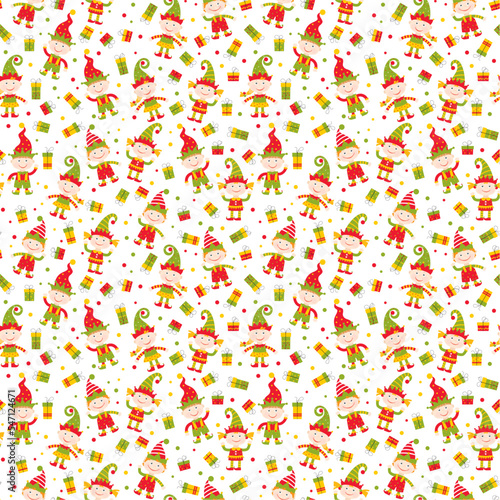 Pattern With Christmas Elves