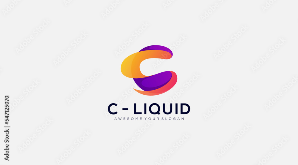 Letter c liquid vector logo design icon illustration