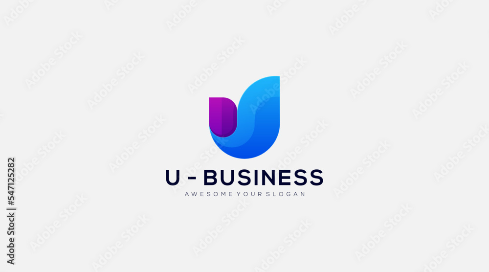 Finance logo design with U letter concept vector Finance logo design with U letter concept vector