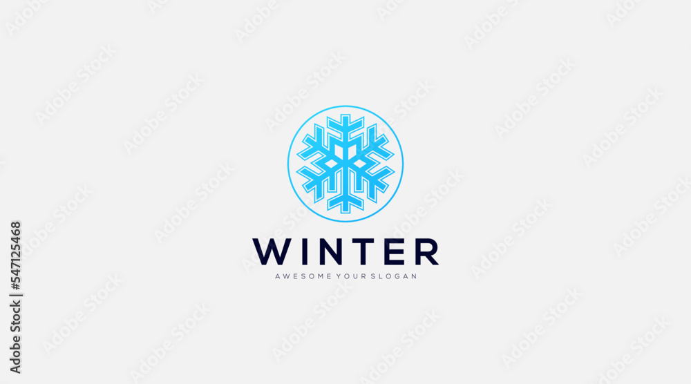 Winter Snow icon Logo design Vector Illustration