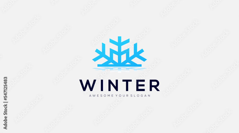 Winter vector logo design icon template