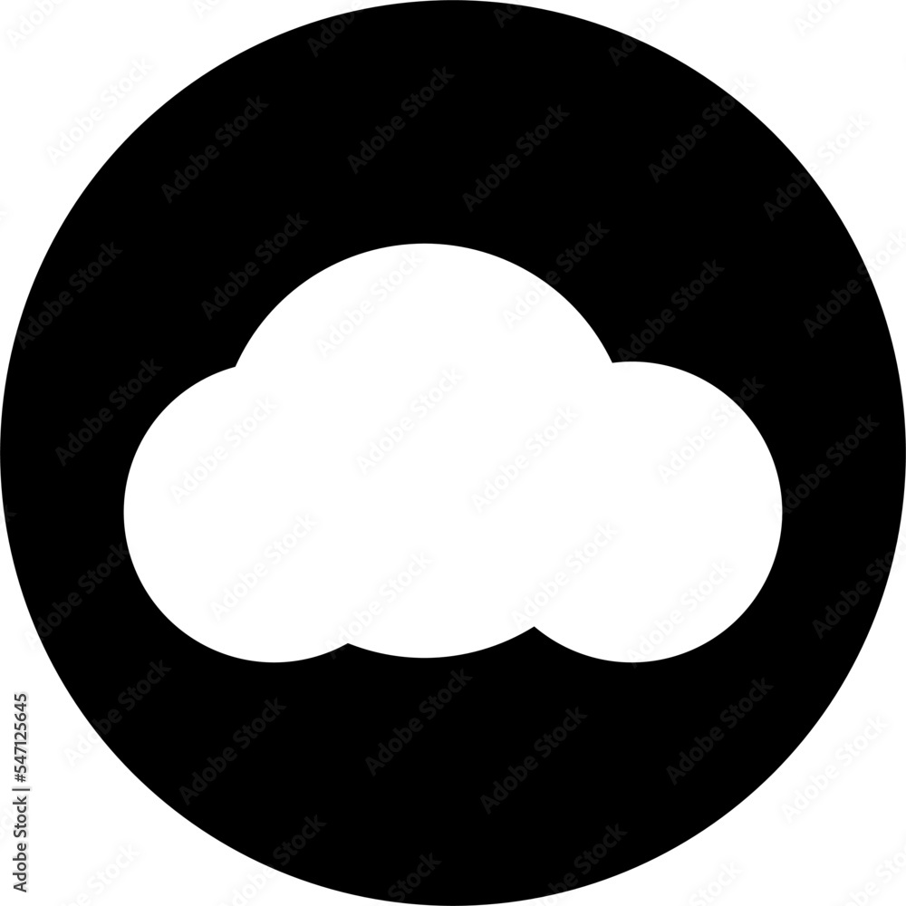 Icon with cloud in black and white, cloud button Icon with cloud in black and white, cloud button