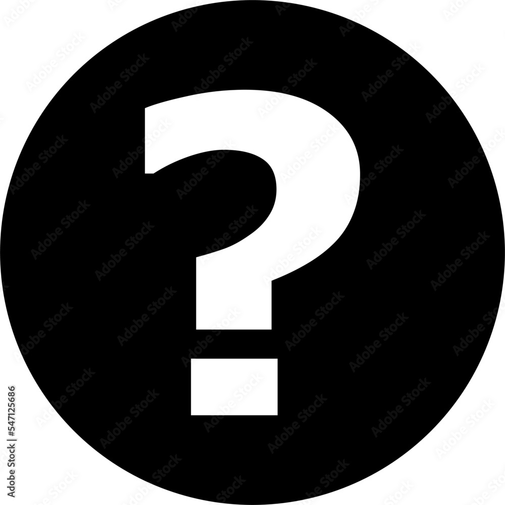 Icon with question mark in black and white, button with question mark Icon with question mark in black and white, button with question mark