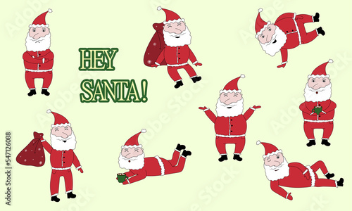 Funny cute stickers set pack of stickers merry christmas funny crazy santa clause